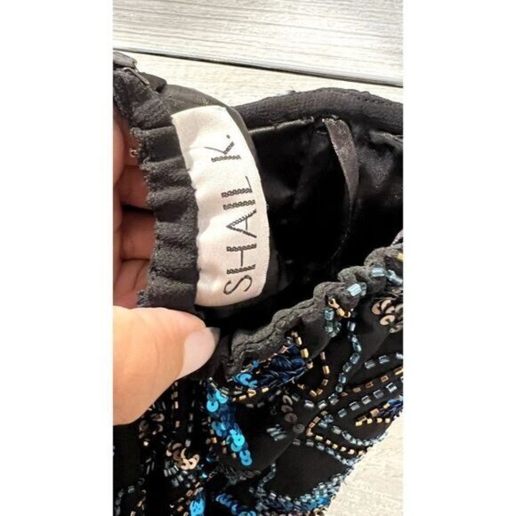 Shail K Women's Strapless Sequin Short Cocktail Dress  Hand‎ Beaded Prom gown - Picture 7 of 8